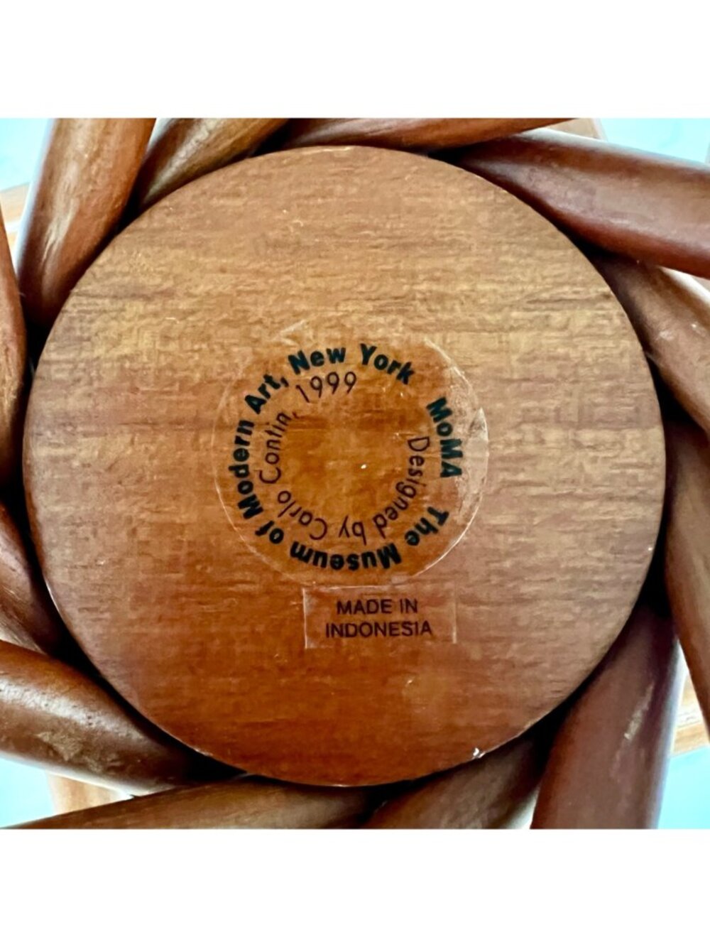 MoMA Satellite Fruit Bowl By Carlo Contin Wood Modernist Minimalist 1999 - Picture 7 of 11